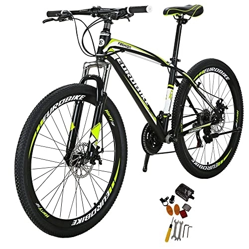Bicicletas de montaña : Eurobike Bicicleta de montaña para hombre 27.5'' Adulto Hombres y mujeres MTB 21Speed X1 (amarillo)
