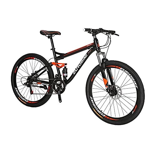 Bicicletas de montaña : Eurobike SD-S7 Suspensión completa 27.5 bicicleta de montaña para adultos 18 pulgadas bicicleta marco de acero bicicleta (rueda de radio regular)