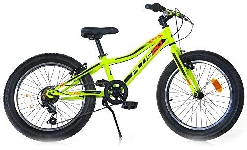 Bicicletas de montaña : Fatbike 20 Zoll 36 cm Jungen 6G Felgenbremse Lime