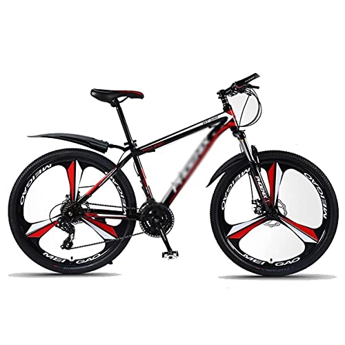 Bicicletas de montaña : FBDGNG Bicicleta de montaña 24 velocidades de doble disco de freno 26 ruedas Tenedor de suspensión Bicicleta de montaña con marco de acero de alto carbono (tamaño: 24 velocidades, color: rojo)