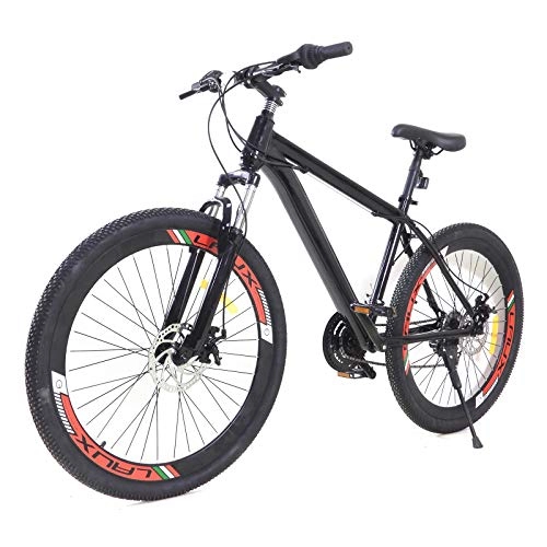 Bicicletas de montaña : Fetcoi Bicicleta de montaña de 26 pulgadas, 21 velocidades, para niños y niñas, 165 – 185 cm, color negro