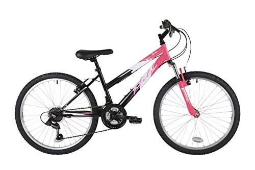 Bicicletas de montaña : Flite fl075t niña Barranco Bicicleta, Ruedas de 24, Color Negro / Rosa