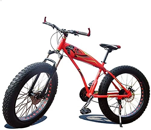 Bicicletas de montaña : FMOPQ 4.0 Wide Tire Thick Wheel Mountain Bike Snowmobile ATV Off-Road Bicycle 24 Inch-7 / 21 / 24 / 27 / 30 Speed 7-10 21 fengong Titanium Alloy Suspension Shock