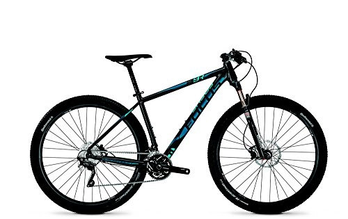 Bicicletas de montaña : FOCUS Black Forest Bicicleta 29R, sistema de 30 velocidades, para hombre, MTB de 29 pulgadas, 47 cm, Magicblack (negro) mate (azul, azul claro), 2014