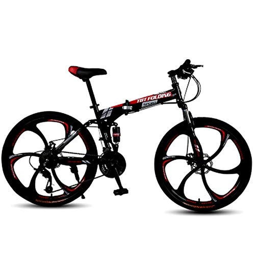 Bicicletas de montaña : FuLov Bicicleta De Montaña con Suspensión Completa, MTB De 20 / 24 / 26 Pulgadas, Bicicleta De Montaña Rígida De Acero con Alto Contenido De Carbono para Hombres Y Mujeres, Rojo, 20inch 21speed