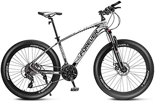 Bicicletas de montaña : FXMJ Bicicletas De Montaña De 27.5 Pulgadas, Bicicleta De Montaña Rígida De 21 / 24 / 27 / 30 Velocidades para Adultos, Cuadro De Aluminio, Bici Montaña Todo Terreno, Asiento Ajustable, Black White, 27 Speed