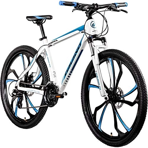 Bicicletas de montaña : Galano 650B MTB Hardtail Bicicleta de montaña 27, 5 pulgadas Primal Bicicleta de montaña (blanco / azul, 48 cm)