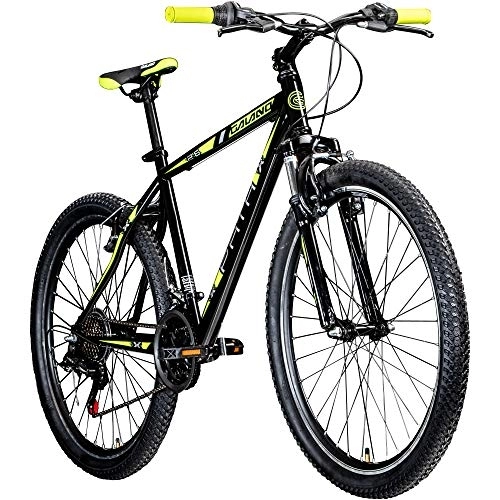 Bicicletas de montaña : Galano Bicicleta de montaña Hardtail 26 pulgadas Path MTB 21 velocidades Mountain Bike 26" (negro / verde, 46 cm)