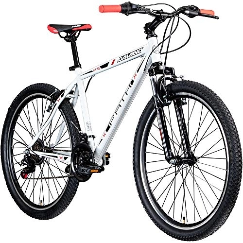Bicicletas de montaña : Galano Bicicleta de montaña Hardtail 26 pulgadas Path MTB Bicicleta 21 velocidades Mountain Bike 26" (blanco / negro, 46 cm)
