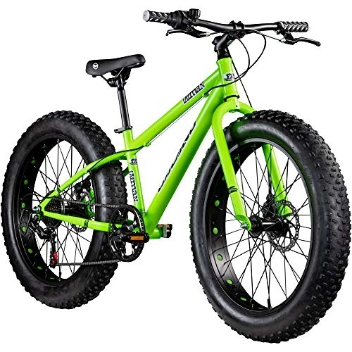 Bicicletas de montaña : Galano Fatman 4.0 Fat Bike - Bicicleta juvenil (36 cm), color verde neón