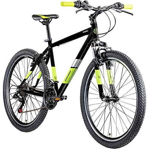 Bicicletas de montaña : Galano GA260 Bicicleta de montaña de 26 pulgadas, 21 velocidades, bicicleta de montaña (negro / verde, 46 cm)