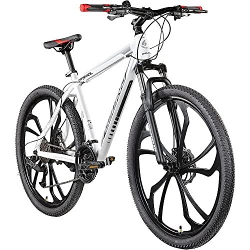 Bicicletas de montaña : Galano Primal - Bicicleta de montaña para jóvenes y adultos a partir de 165 cm, bicicleta Hardtail de 27, 5 pulgadas 650B con horquilla de suspensión, 24 velocidades (blanco / gris, 48 cm)