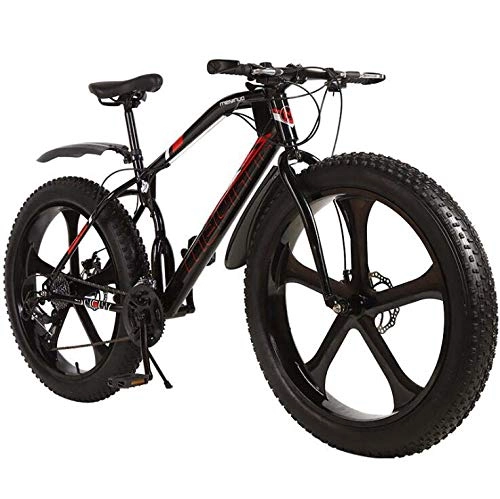 Bicicletas de montaña : GASLIKE Bicicleta de Bicicleta de montaña, Ruedas rígidas MTB de 26"con Ruedas de Grasa, Cuadro de Acero con Alto Contenido de Carbono, Freno de Doble Disco, A, 24 Speed