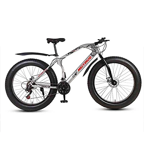 Bicicletas de montaña : GEETAC Bicicletas de montaña para hombres y mujeres adultos, 26 '' todo terreno MTB City Bycicle con 4.0 neumático de grasa, horquilla de suspensión negrita bicicleta de playa de nieve