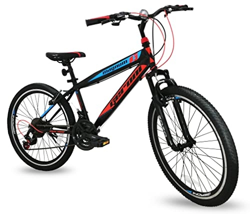 Bicicletas de montaña : Geroni Magnum - Bicicleta de montaña de 26 pulgadas, amortiguada, cambio de 21 velocidades, bicicleta de montaña, frenos V-Brake (rojo)