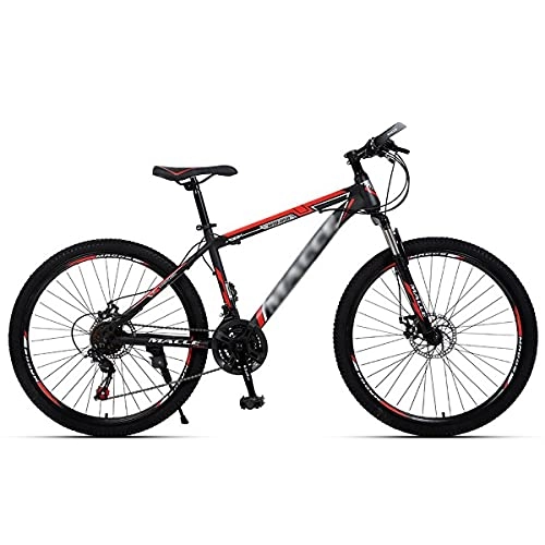 Bicicletas de montaña : GGXX Bicicleta de montaña de 24 / 26 pulgadas, para adultos y jóvenes, 21 / 24 / 27 velocidades, ligera, freno de disco doble, horquilla de suspensión