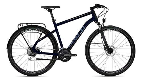 Bicicletas de montaña : Ghost Square Trekking Essential AL U Trekking Bike 2022 - Bicicleta de trekking (28", talla M, 52 cm), color azul oscuro