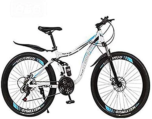 Bicicletas de montaña : GMZTT UNISEX BICICLEY 26 pulgadas de la bicicleta de montaña, la suspensin completa del marco de acero de alto carbn MTB con asiento ajustable, Neumticos Pedales de PVC y de montaña, doble freno de