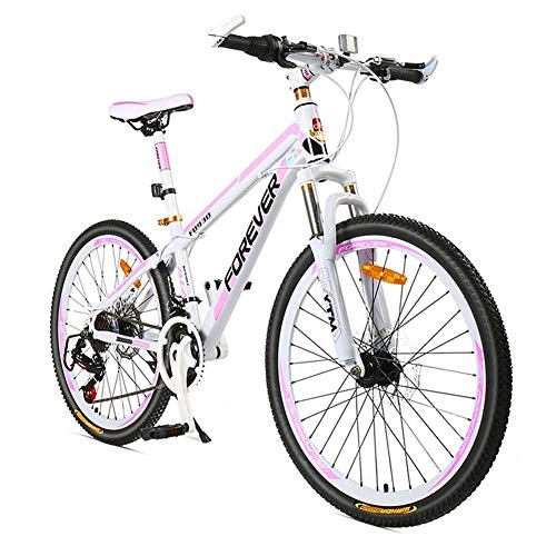 Bicicletas de montaña : GPAN 24 Pulgadas Bicicleta Mountain Mujeres Bikes, 24 Velocidades, 85% ensamblado, Doble Freno Disco, Adecuado para Altura: 145-170cm, B