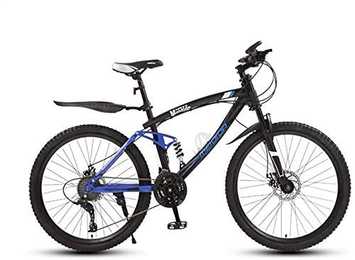 Bicicletas de montaña : GQQ Bicicleta de Velocidad Variable, Montaa para Hombre Adulto, Bicicleta Todo Terreno, Frenos de Disco Doble Bicicletas de Playa para la Nieve, Cuadro de Acero de Alto Carbono, C, 24 Velocidades, Si