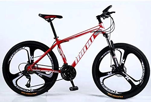 Bicicletas de montaña : H-LML Bicicleta de montaña unisex de 26 pulgadas / 30 velocidades, para todo terreno, velocidad variable, para estudiantes, absorción de golpes, color rojo
