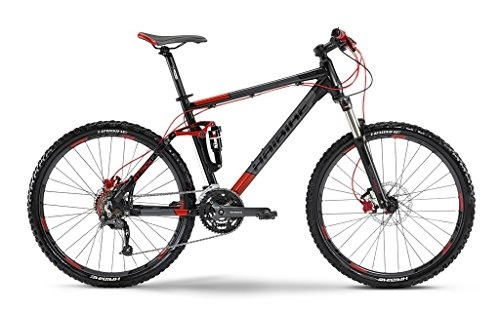 Bicicletas de montaña : HAIBIKE Attack FS - Bicicleta MTB (66 cm, 26 Pulgadas, 27 g), Color Mate, Color Blanco / Rojo, tamaño 56, tamaño de Cuadro 42 Centimeters
