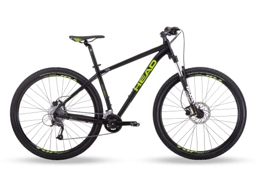 Bicicletas de montaña : HEAD Granger Bicicleta de montaña, Adultos Unisex, Negro Mate y Verde, 47