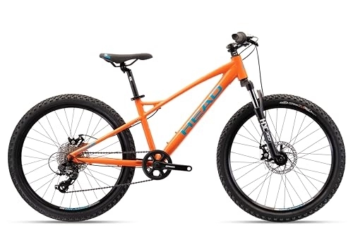 Bicicletas de montaña : HEAD Ridott 2.0 24 Bicicleta de montaña para niños, Juventud Unisex, Naranja / Azul, 34