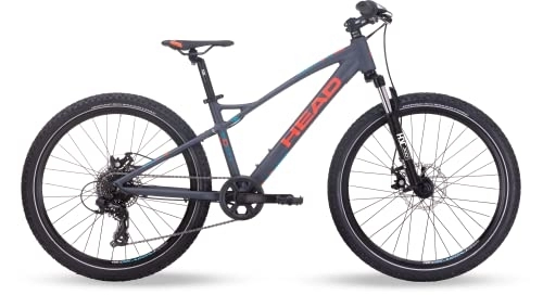 Bicicletas de montaña : HEAD Ridott II Bicicleta de montaña Infantil, Juventud Unisex, Gris Mate / Rojo, 34 cm