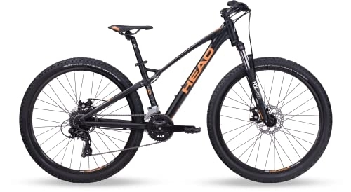 Bicicletas de montaña : HEAD Ridott II Bicicleta de montaña Infantil, Juventud Unisex, Negro Mate y Naranja, 36 cm
