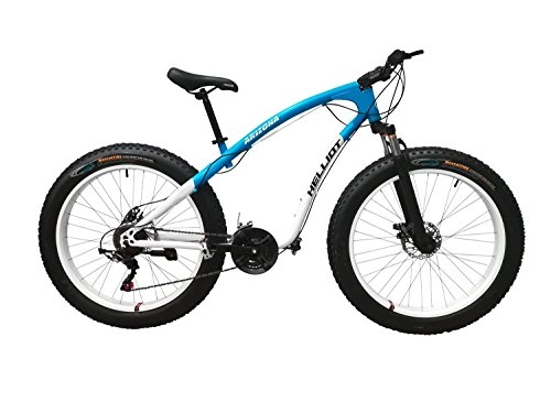 Bicicletas de montaña : Helliot Bikes Arizona Fat Bike Bicicleta de Montaña, Adultos Unisex, Azul / Blanco, M-L