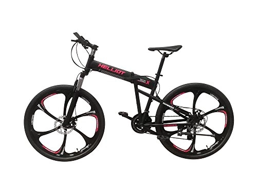 Bicicletas de montaña : Helliot Bikes Hummer 01 Bicicleta de montaña Plegable, Adultos Unisex, Negra, M-L