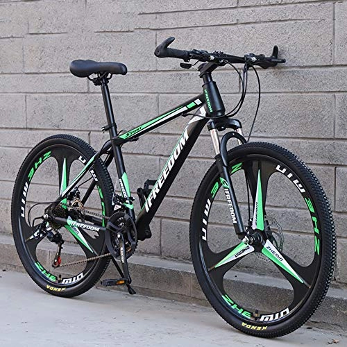 Bicicletas de montaña : Hensdd Adulto Bicicleta De Montaa, 26 Pulgadas Ruedas, SSPEED Doble Disco De Variables De Bicicletas De Montaa, Verde, 24in21speed