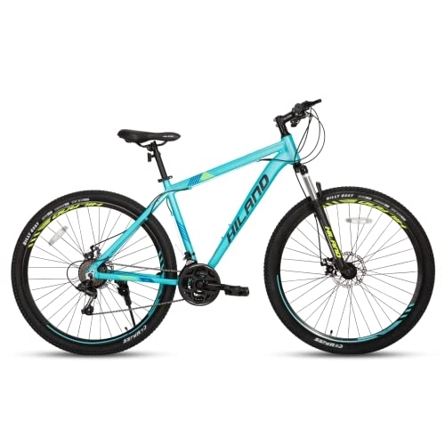 Bicicletas de montaña : Hiland MTB Mountain Bike Hardtail Bicicletta 29 Pollici per Uomo e Donna Con 21 Marce Freno a Disco Forcella Ammortizzata Colore Blu…
