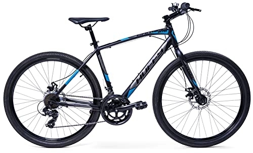 Bicicletas de montaña : Huffy rígida Carom-Bicicleta híbrida de Grava Dura 27.5 para Hombre, Unisex, Negro, M