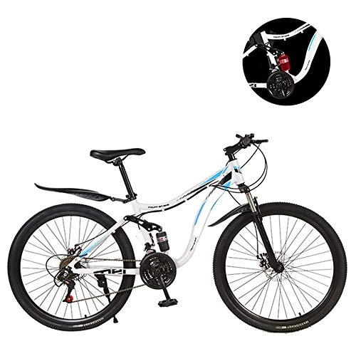 Bicicletas de montaña : HZYYZH - Bicicleta de montaña para adultos, marco duro, 26 pulgadas, bicicleta de ciudad, estudiante, ciclismo, freno de disco mecánico, color blanco, 24 velocidades