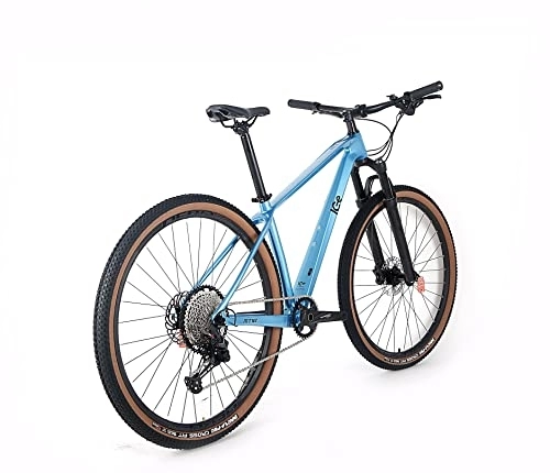 Bicicletas de montaña : ICE Bicicleta de montaña MT10 Cuadro de Fibra de Carbono, Rueda 29', monoplato, 12V (Azul, 19')