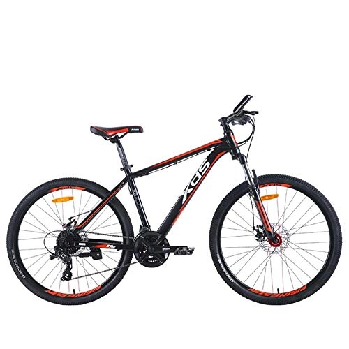 Bicicletas de montaña : Implicitw Bicicleta de montaña Horquilla de suspensión de 24 velocidades Freno de Disco mecánico de aleación de Aluminio de 26 Pulgadas-Negro y Rojo 17 (Altura 165-180cm)