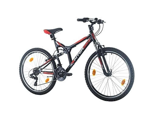 Bicicletas de montaña : Interbike Parallax 26 Pulgadas Bicicleta de Montaña MTB Shimano 18 Velocidades, Hombres, Mujeres adecuadas de 165-180 cm (Negro)