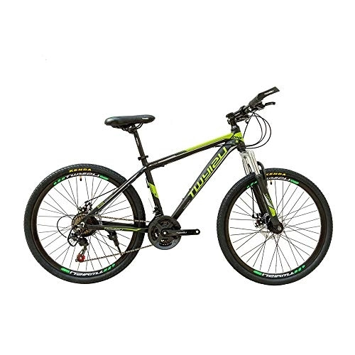 Bicicletas de montaña : JHKGY Bicicleta De Montaña para Jóvenes / Adultos, Bicicleta con Amortiguación De Golpes De 26 Pulgadas Y 21 Velocidades, Bicicleta De Suspensión Delantera Doble De Aleación De Aluminio, Verde