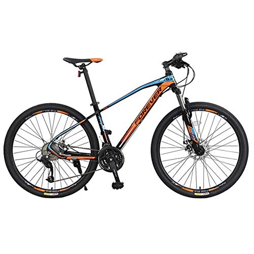 Bicicletas de montaña : Jieer Bicicleta de Montaña Adulto, Bicicletas Todoterreno de Aleación de Aluminio para Bicicletas de 27 Velocidades de 26 / 27.5 Pulgadas-Rojo Azul (Line Disc Brake)_26 Pulgadas