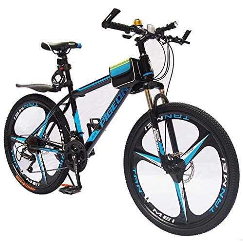 Bicicletas de montaña : JLASD Bicicleta de montaña Mountainbike 26" 21 Marco De Velocidad Mujer / Hombre MTB Peso Ligero De Acero Al Carbono De Doble Suspensión del Freno De Disco (Color : Blue)