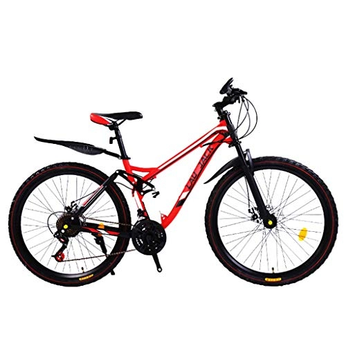 Bicicletas de montaña : JXJ Bicicleta de montaña 26 Pulgadas 24 / 27 / 30 velocidades Full Suspension Bicicleta de Alta Velocidad de Acero al Carbono con Asiento Ajustable, para Hombres y Mujeres Unisex