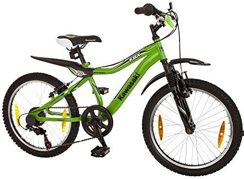 Bicicletas de montaña : Kawasaki MTB bridas de sujeción 50.8 cm 6-velocidades verde / negro