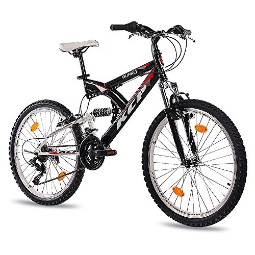 Bicicletas de montaña : KCP 24" Mountain Bike Youth Kids Bike Panthera 18 Speed Shimano White Black - (24 Inch)