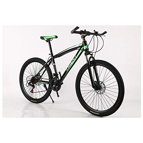 Bicicletas de montaña : KXDLR Bicicletas De Montaña Bicicletas 21-30 Velocidades Shimano Marco De Acero De Alto Carbono De Doble Freno De Disco, Verde, 27 Speed
