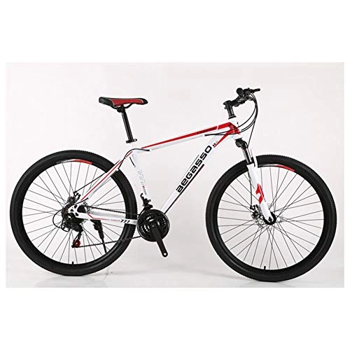 Bicicletas de montaña : KXDLR MTB 21-30 Velocidades para Hombre Duro-Cola MTB 26" Y Neumticos De 17 Pulgadas Suspensin Tenedor Captulo con Bicicletas De Doble Freno De Disco, Blanco, 27 Speed