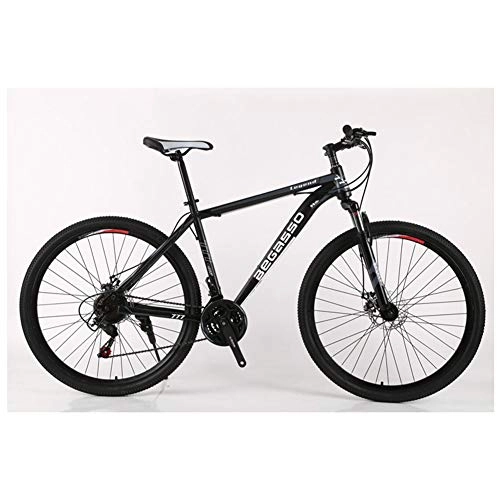 Bicicletas de montaña : KXDLR MTB 21-30 Velocidades para Hombre Duro-Cola MTB 26" Y Neumáticos De 17 Pulgadas Suspensión Tenedor Capítulo con Bicicletas De Doble Freno De Disco, Negro, 27 Speed