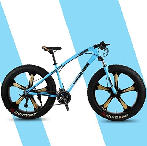 Bicicletas de montaña : Langlin Bicicleta de montaña de 26"con Grasa de 24 velocidades Bicicleta de montaña Todo Terreno Doble Disco de Freno Bicicleta de Cola Dura de Acero con Alto Contenido de Carbono, Azul, 26" 27 Speed