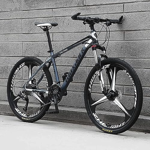 Bicicletas de montaña : LapooH Bicicletas de montaña Plegables de 26 Pulgadas Bicicletas MTB de 21 / 24 / 27 / 30 velocidades Bicicleta Antideslizante de suspensión Completa para Hombres, B, 21 Speed